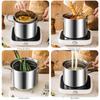 3.5L Deep Fryer Pot Stainless Steel Frying Pot With Mesh Steamer Basket With Glass Lid Kitchen Household Soup Pot Tool