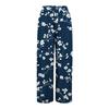 Women's Printed Wide Leg Pants With Pockets High Waist Drawstring Loose Casual Pants