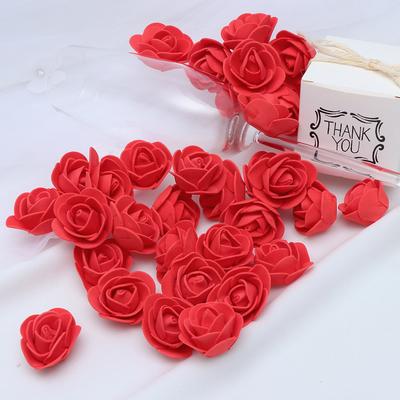 100Pcs Artificial Rose Heads Dark Red 3.5cm for Wedding Party Baby Shower Home Decoration Fake Roses DIY Fake Roses