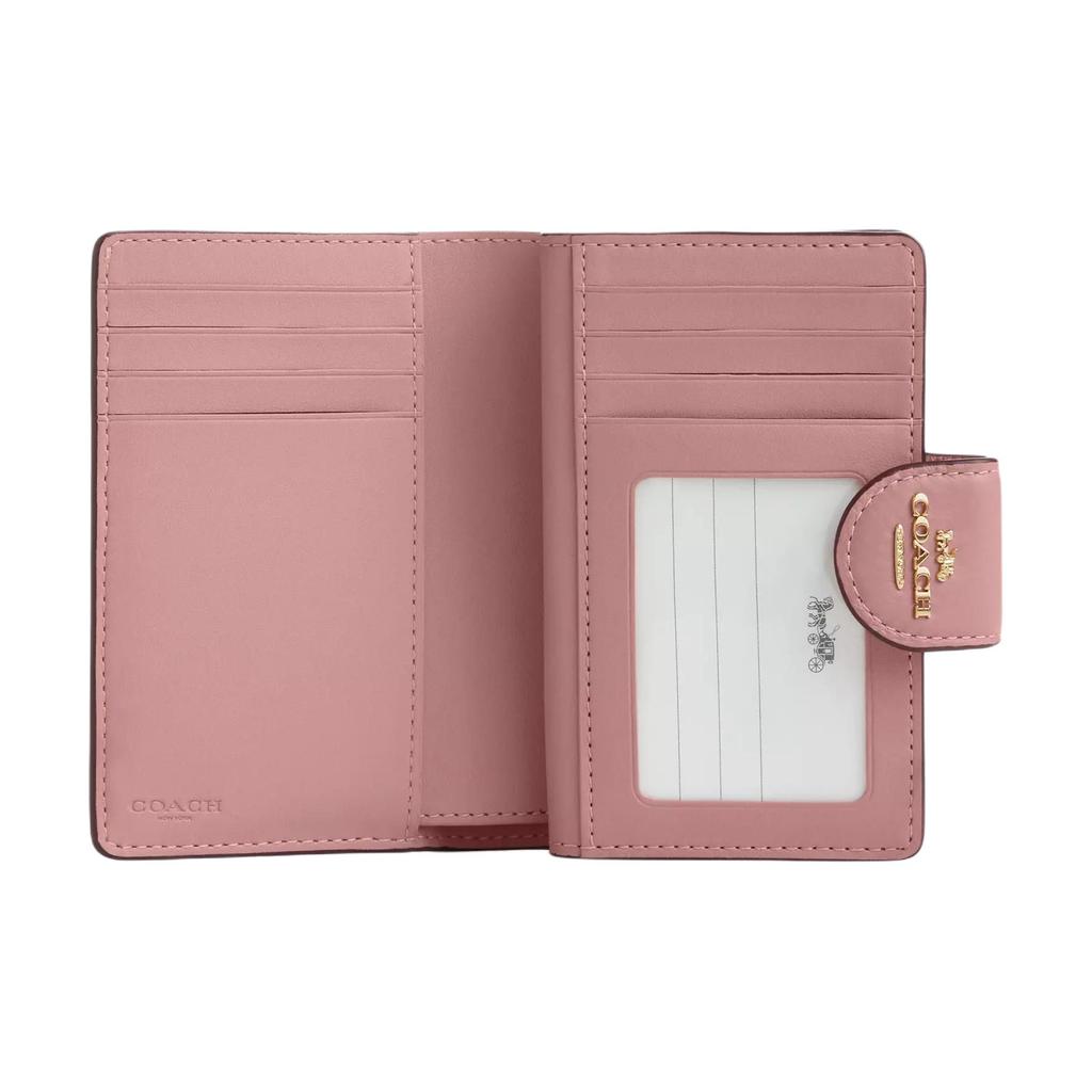 COACH Refined Pebbled Leather Wallet Womens Pink