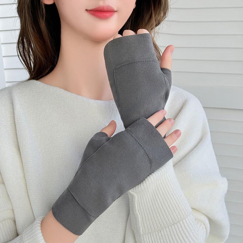 

Женские плюшевые перчатки-митенки с карманом 1