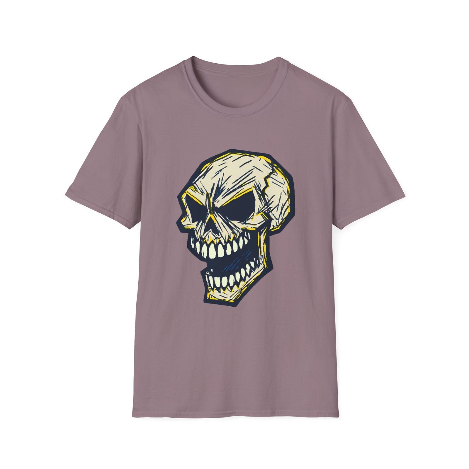 Unisex Softstyle T-Shirt Skull Scream Gothic Anatomy Halloween Horror S