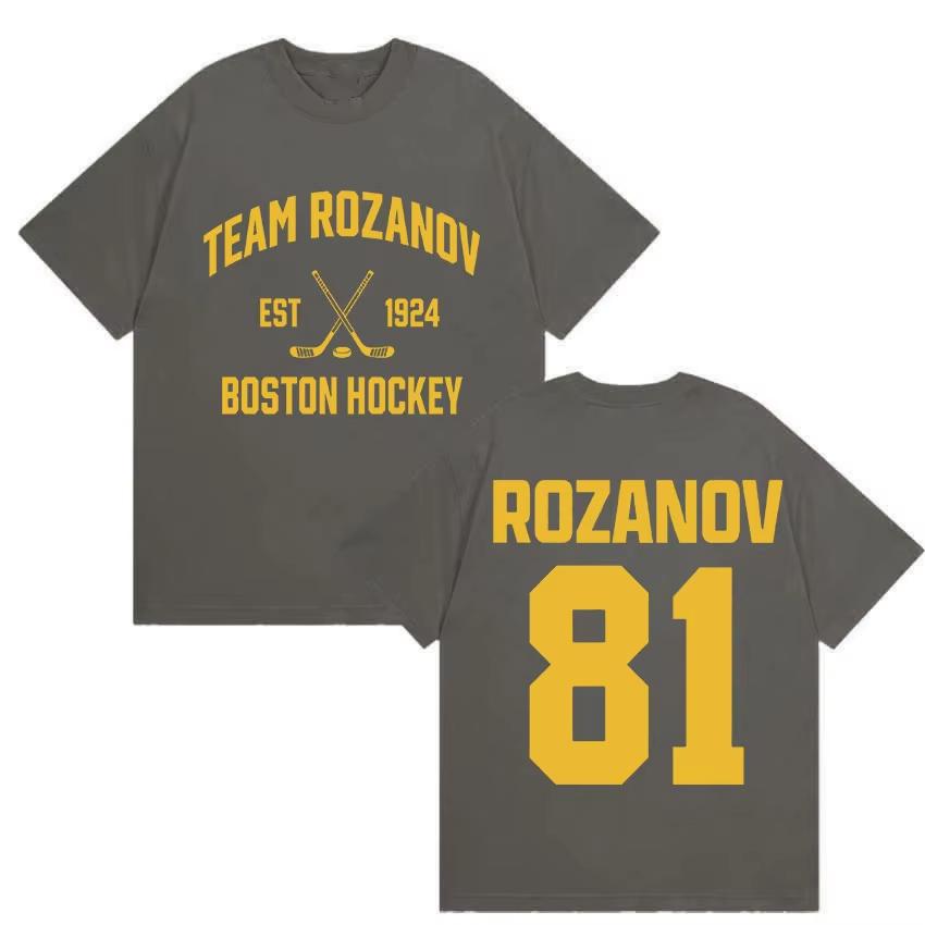 Heated Rivalry Unisex cotton Boston Raiders jersey shirt oversized ilya rozanov 81 graphics Unisex Women Short Sleeve Cheap Tshirt