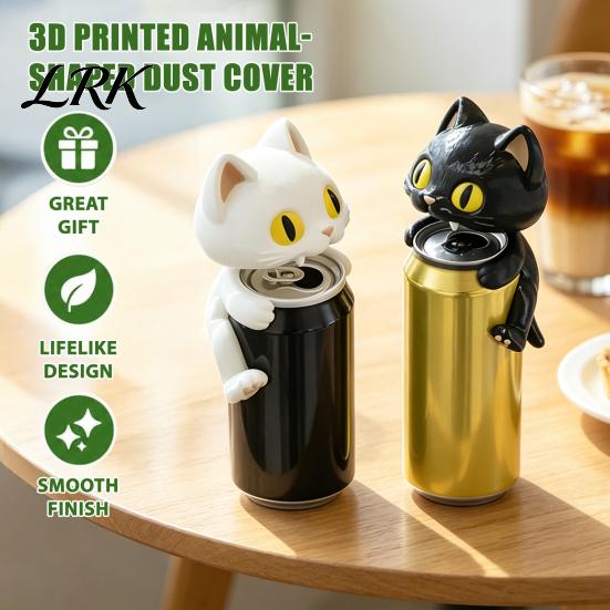Reusable Drink Toppers 3D Printed Cute Animal Can Cover, Soda Protector Lid, Dinosaur Frog Shark Picnic Accessories Dust Cover for Standard
