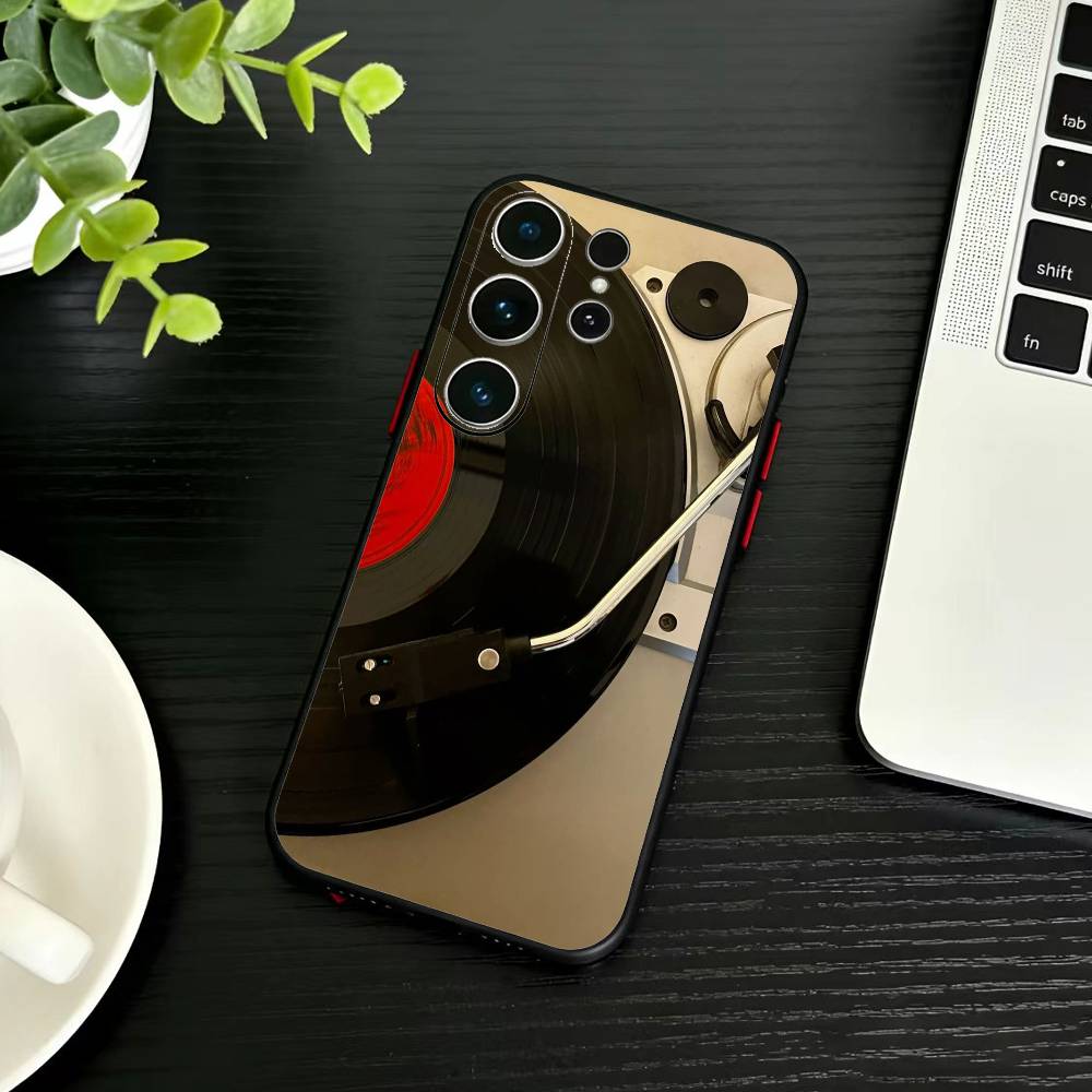 

Vinyl Record Fashion Phone Case For Samsung S26,S25,S24,S23,S22,S21,S20,Ultra,Plus,FE Black Soft Cover Samsung S25ULTRA