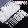500Pcs/Box Wear-resisting M2-M10 Nylon Gasket Black White Insulation Gaskets Seals Pad Ring Flat Washers