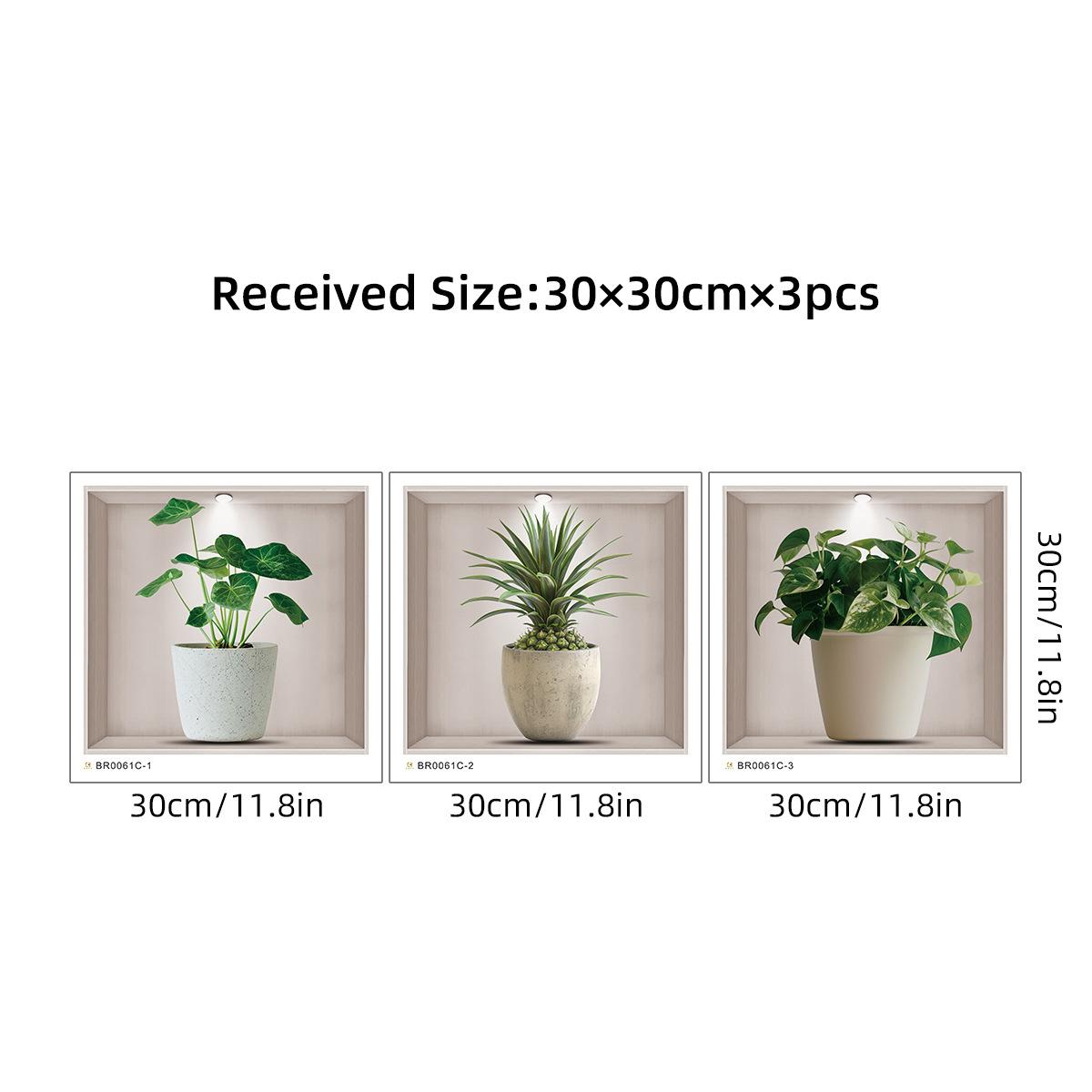 Tropical Potted Plant Wall Stickers for Living Room Bedroom Background Wall Decor Banana Leaf Wall Decals Bathroom Office Mural