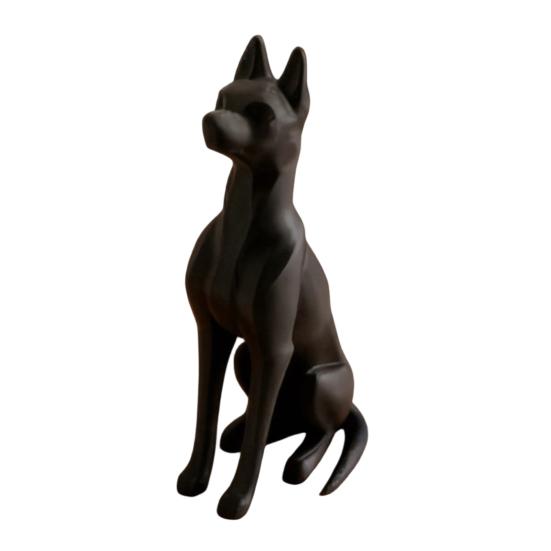 Yousheng 3D Printed Sitting Dog Figurine, Modern Minimalist Dog Statue, Animal Sculpture Decoration for Home Office Desk, Gift for