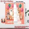 2pcs   2D FLAT PRINTING Curtains (Without Rod) Puppy Celebration(1) Modern Curtains&Drapes Semi-Sheer Curtains Versatile All