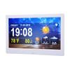 WIFI Weather Clock 10in 100‑240V White Date Time Temperature Humidity Color Display Alarm Clock