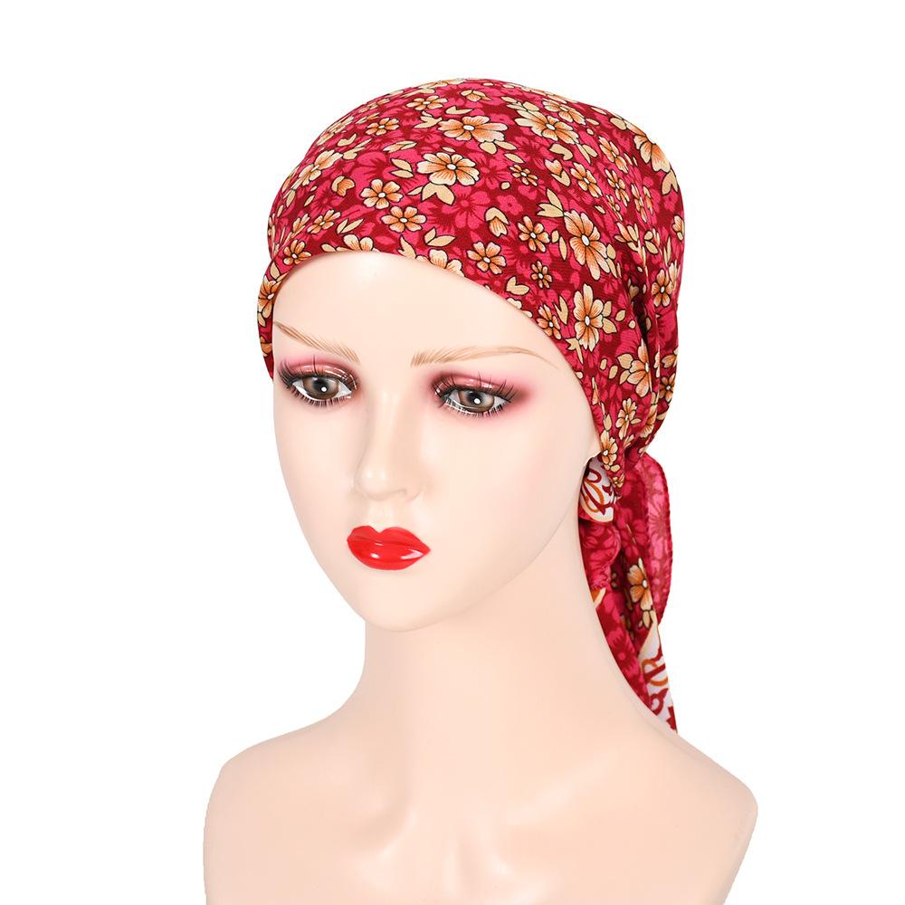 85*85Cm Pastoral Style Women Headband Scarf Luxury Floral Print Square Bandana Lady Handkerchief Ethnic Shawl Head Scarves