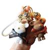 Trendy Knitted Bear Keychain Figurine - Women's Cartoon Backpack & Car Ornament Gift