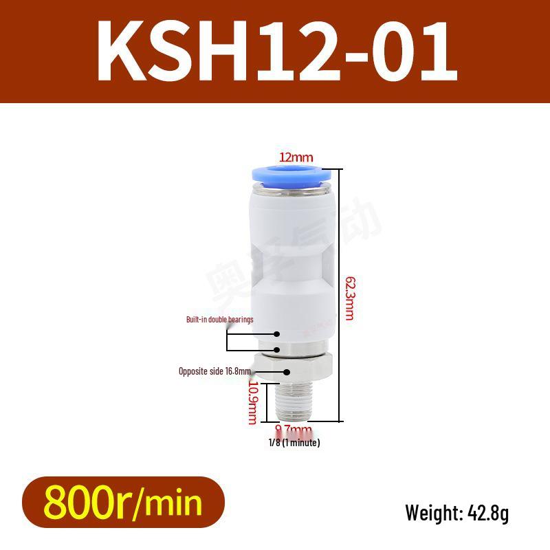 High-Speed Rotary Joint Elbow KSL4-M5 & KSH6-M6 6-12S Straight Through Connector.