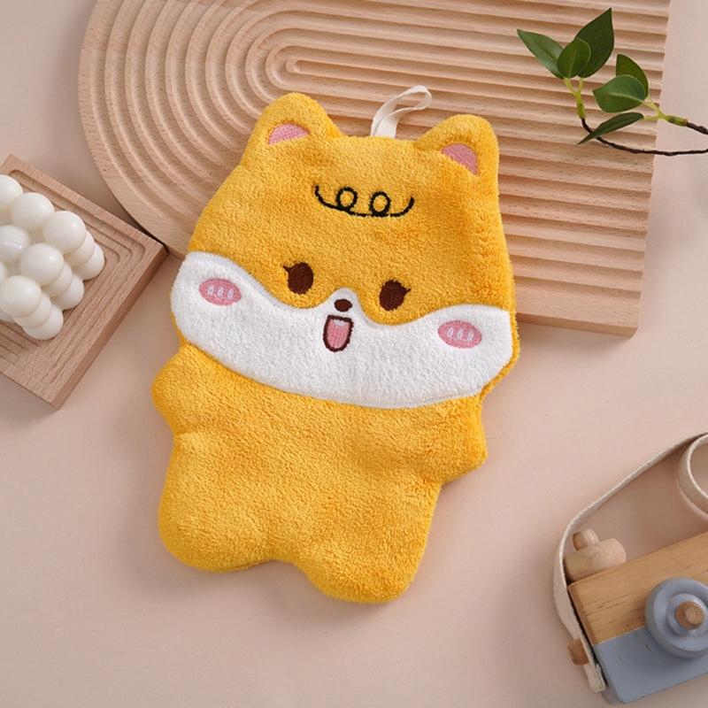 Cute Animal Patterneds Children Hand Towels Microfiber Absorbent Quick Drying Hanging Washcloths