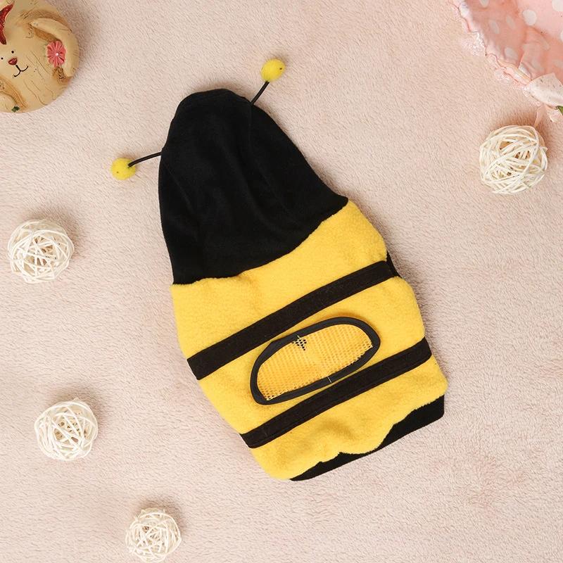 Pet Bee Dog Clothes Cat Cosplay Cat Clothes Dog Hooded Coat Warm Apparel Cat Bee Clothes Dog Puppy Hoodies Funny Coats for Pet