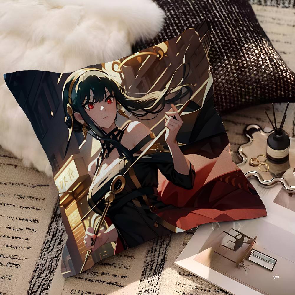 Popular Comedy Anime S-Spy X F-Family 45*45cm Cushion Cover Pillow Cover Decor Pillowcase Home Pillowcase For Couch Pillow