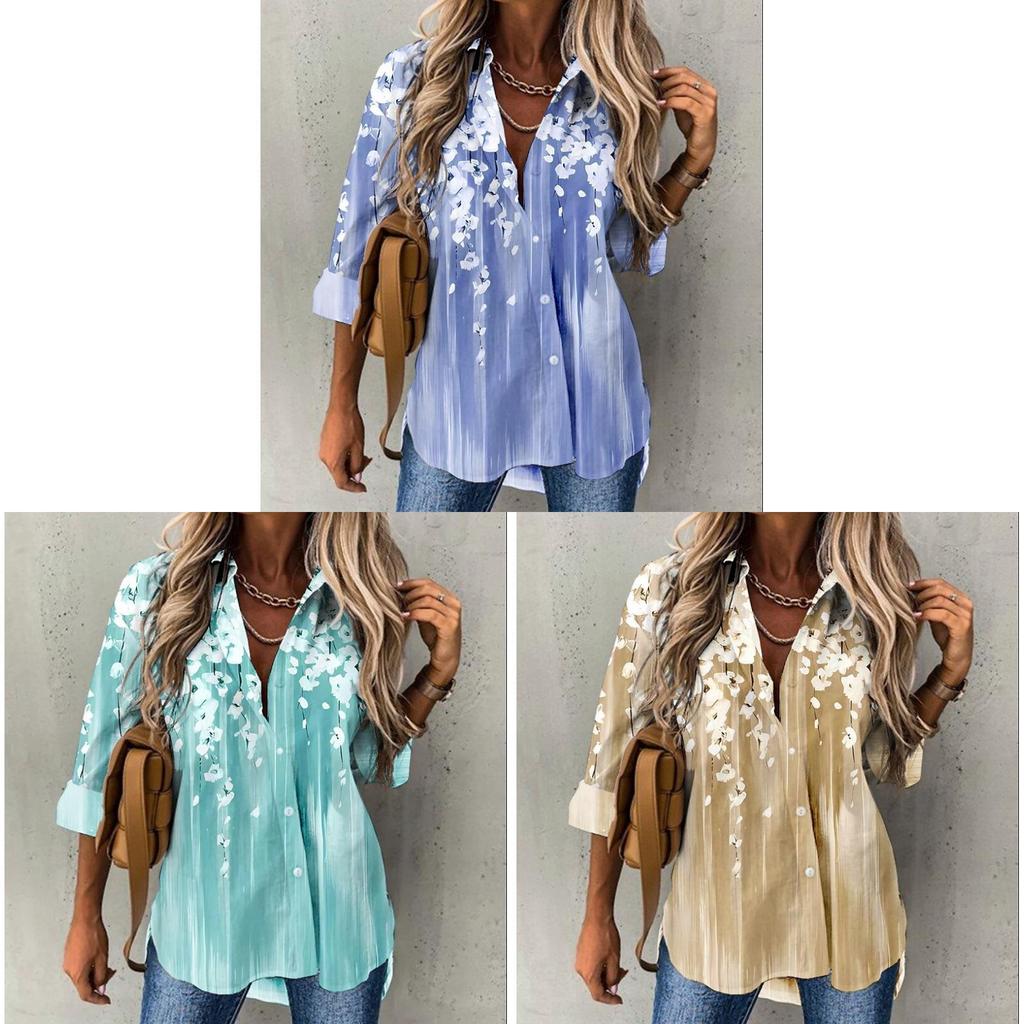 Floral Print Shirt With 3d Pattern For Casual Office Wear