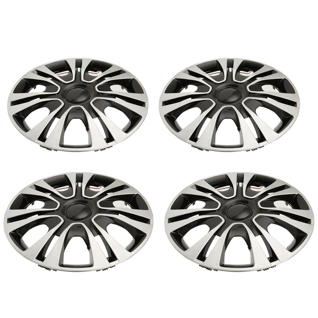 4Pcs Hub Cap Black Silver Easy Installation Protective Wheel Hub Cap Cover for Cars Trucks Vans 13 Inches Steel Wheel