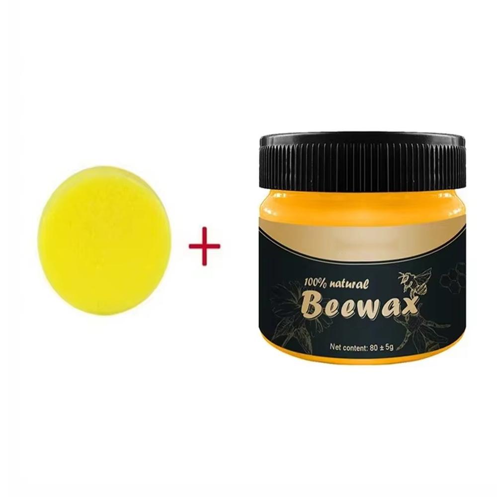 1/2PCS Wood Seasoning Beewax - Traditional Beeswax Polish for Wood & Furniture Nourishes with Sponge and Shining Purposes
