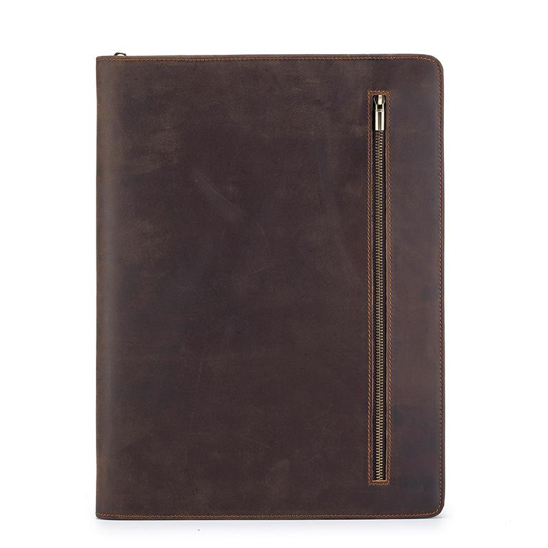 Multi-functional Genuine Leather Flat Bag, Business Document Holder, A4 Folder