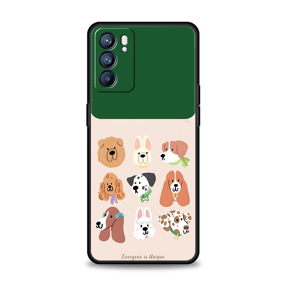 Cute Cartoon Dog Seaside Rabbit Case For Oppo Reno14 Reno13 Reno12 11 F 10 Find X5 X9 Pro A54 5G A53 A9 A16 A78 4G A80 A98 Cover