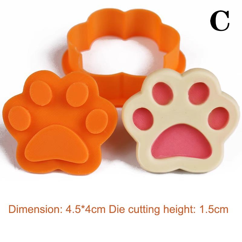 1Pc Cute Cartoon Cat Paw & Fishbone Cookie Cutter Set Baking Fondant Molds Tool for Cake Decoration Kitchen Cooking Accessories