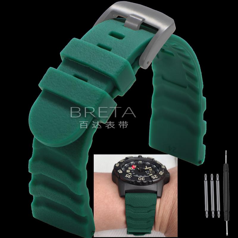22 24mm Matte Knobby Texture Silicone Watchband for Luminox 3501 8831 3749 3741 Men's Diving Sports Bracelet Replace Wristbands