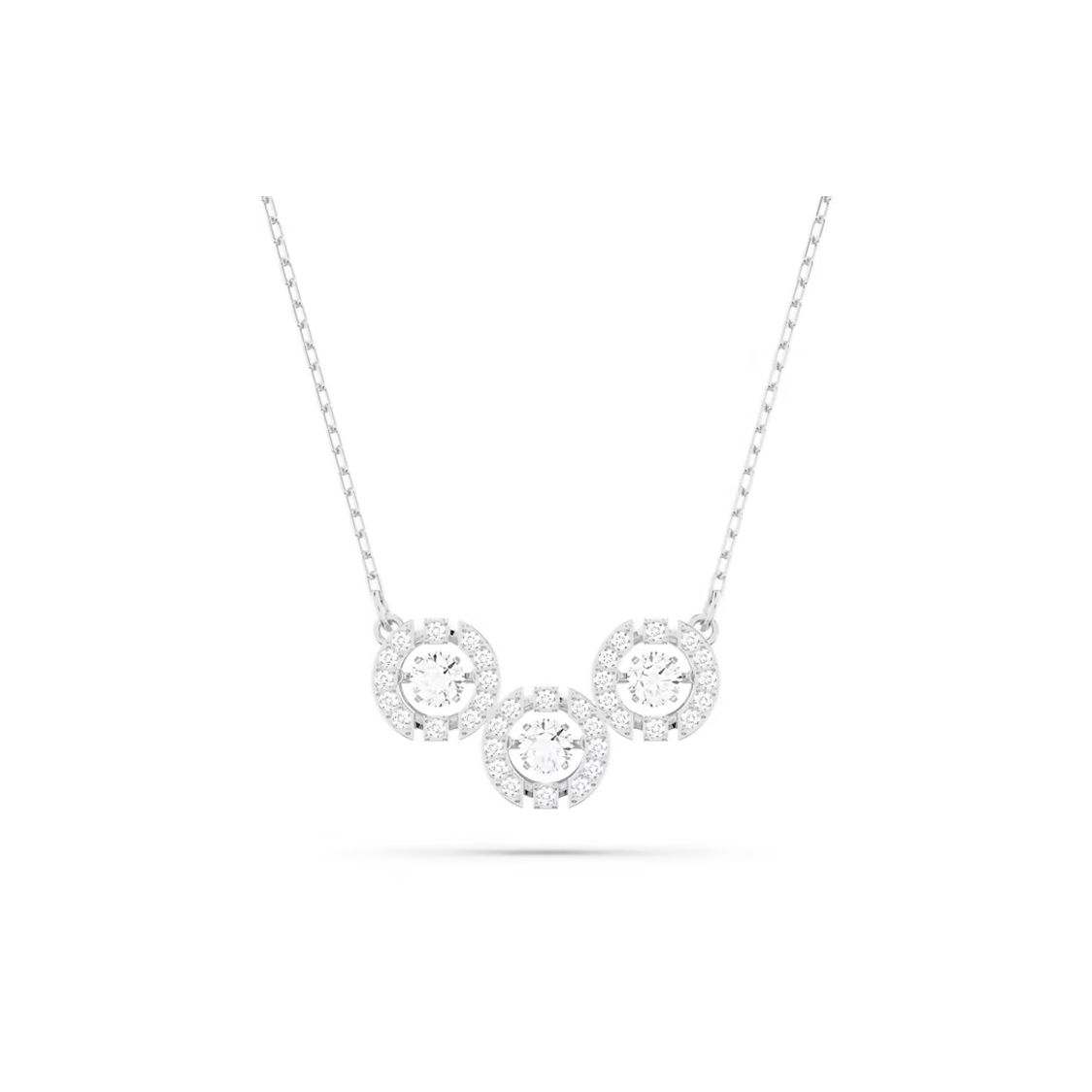 Swarovski Una Casual Elegant Cubic Zirconia Rhodium Plated Imitation Crystal Necklace Women necklace 5646732 Box (Random Color)