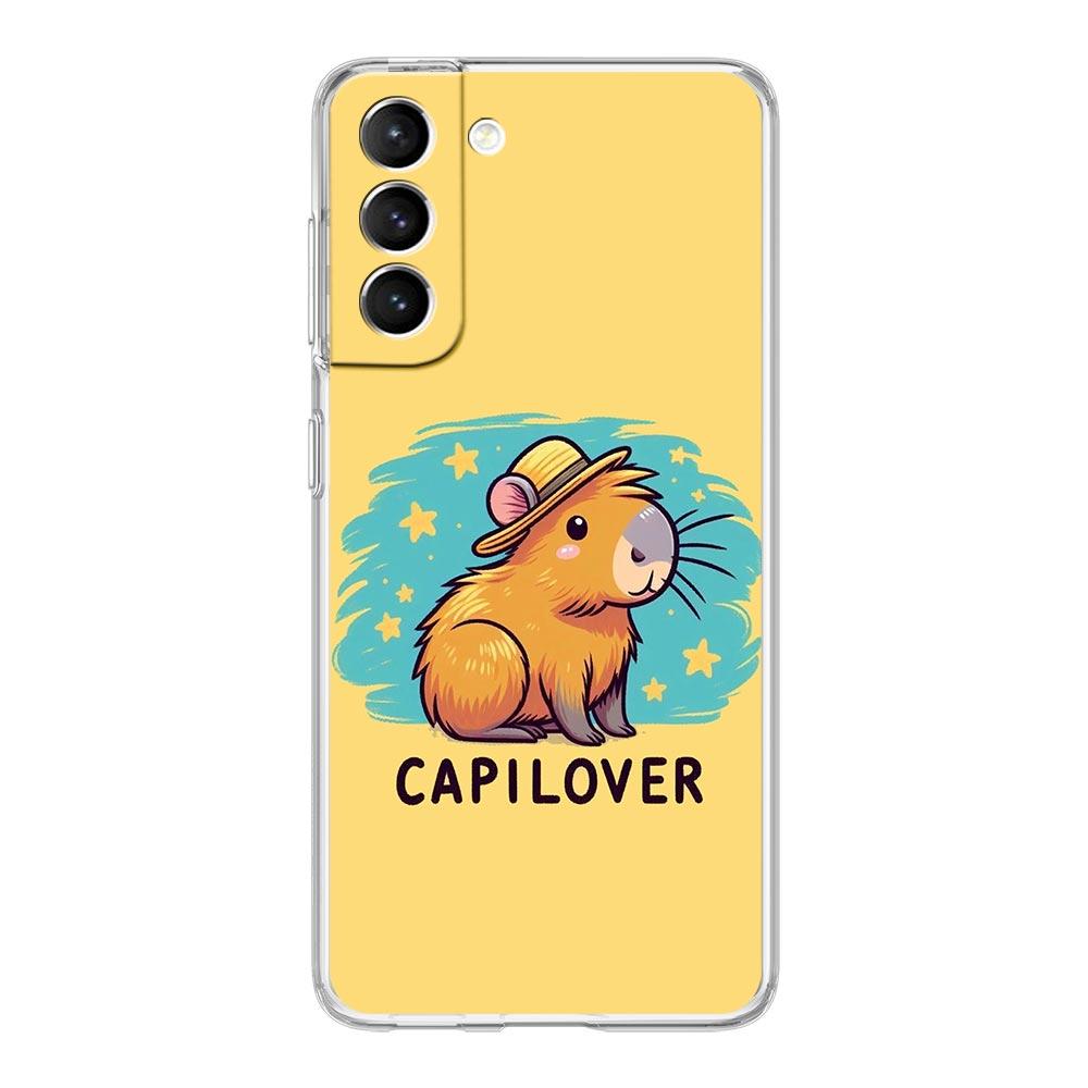 Phone Case For Samsung Galaxy S25 S24 S23 FE S22 Ultra S20 S21 5G S10 Plus S10E Soft Clear Cover Anime Capybara Porpoise