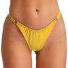 Womens Patent Leather Thong Underwear Elastic Waist O Ring Design Solid Color Glossy Briefs Nightclub Panties