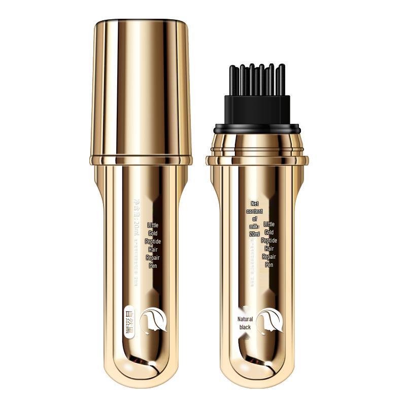 Grass Collection Peptide Hair Repair Pen: Golden, Easy Color Touch-Up with Comb Teeth, Disposable White Coverage