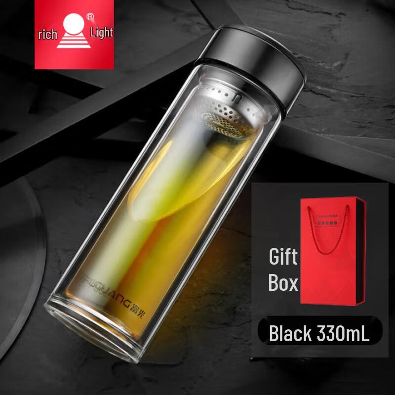

FUGUANG Double-Wall Glass Tea Infuser Bottle 330ml