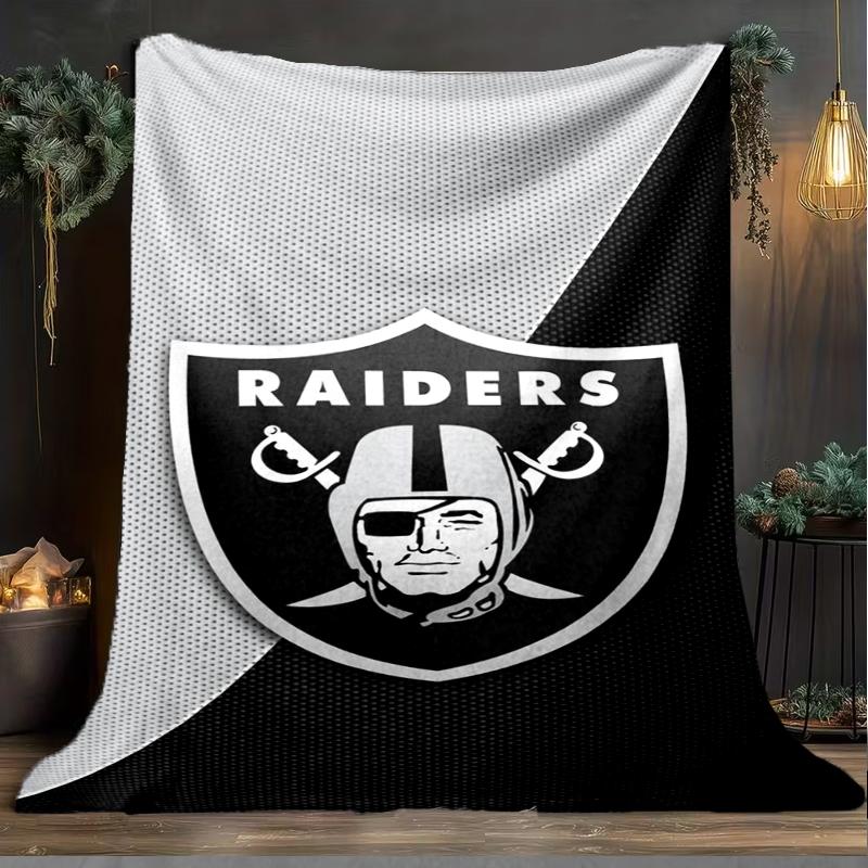 1PC Raiders Football Legacy Printed Soft Flannel Blanket Throw for Adult Bedroom Living Room Sofa Camping Travel Fan gifts Christmas Gifts