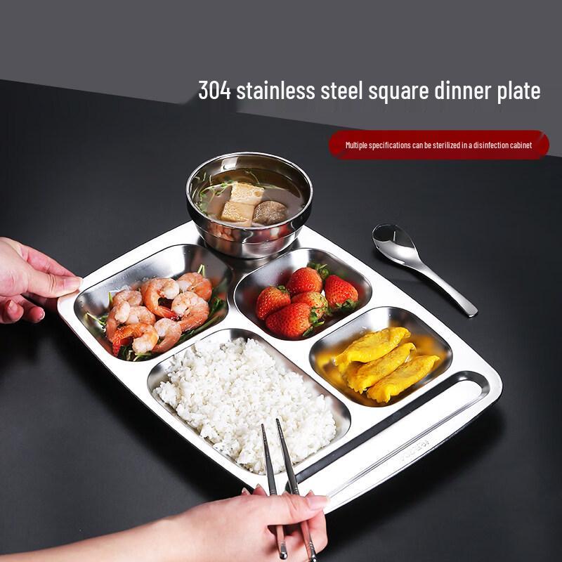 304 Stainless Steel Divided Lunch Tray Set