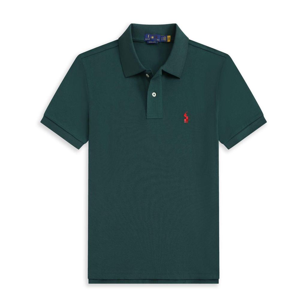 Polo a maniche corte da uomo con logo cavallo ricamato T-shirt casual