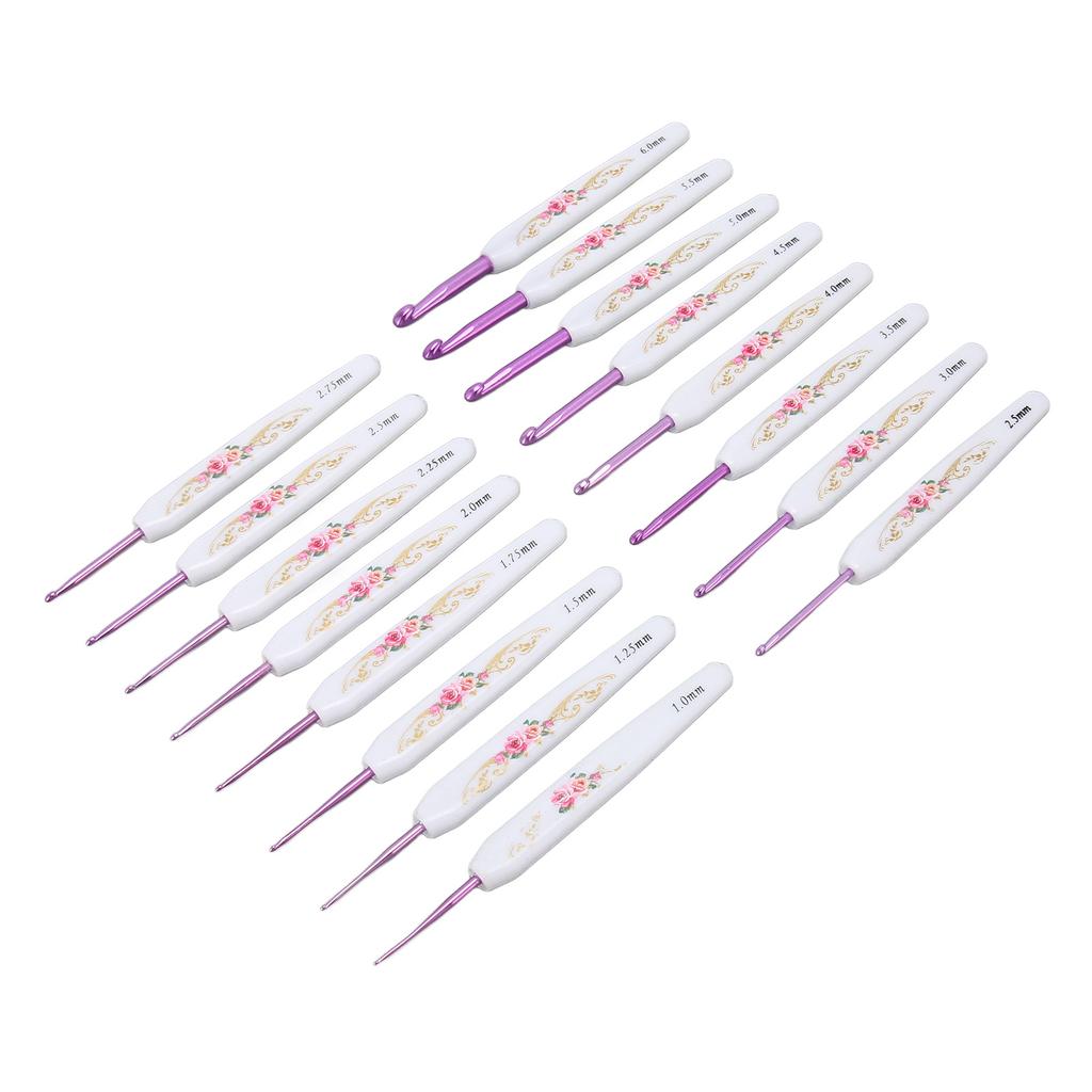 16 Stück Häkelnadeln Set Ergonomisches Häkelnadeln Set Mehrzweck Häkelnadeln mit Etui für DIY Handstricken