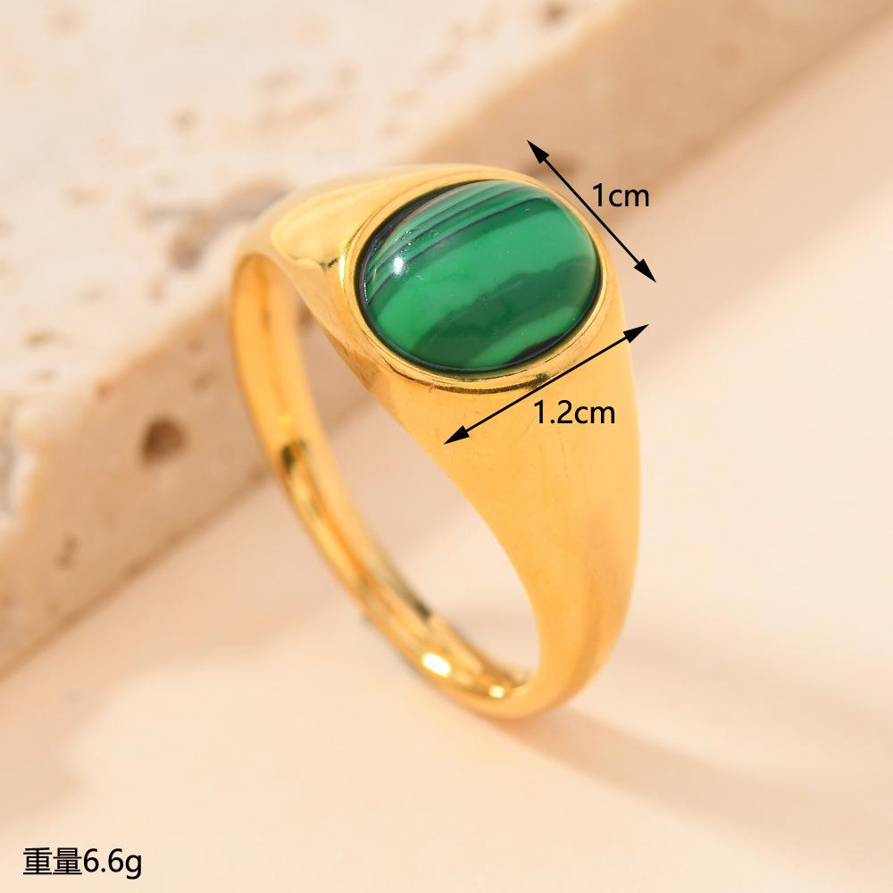 Vintage Ring with Stone Stainless Steel Metal Tiger Eye Stone Ring for Women Jewelry Finger Accessory