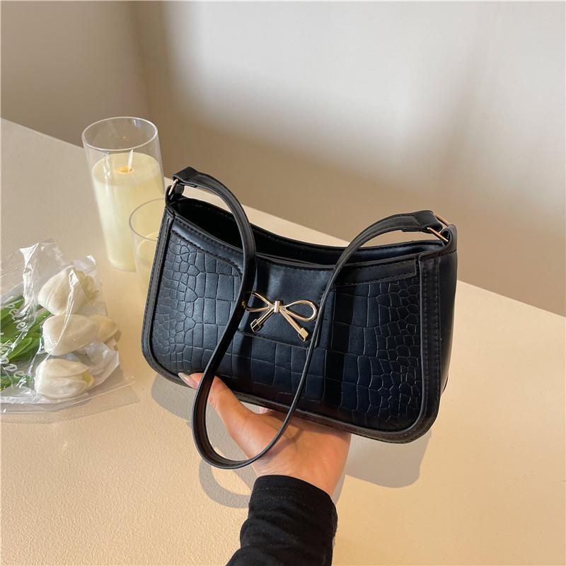 

Бант, иностранный стиль, модный темперамент, универсальная сумка под мышкой, женская изысканная новая простая личность повседневная сумка через плечо чёрный