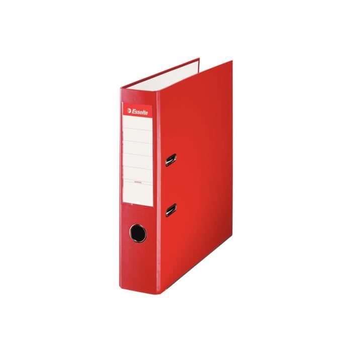 Classeur à levier - Esselte - Folio rouge - 75 mm - A4 - Polypropylène
