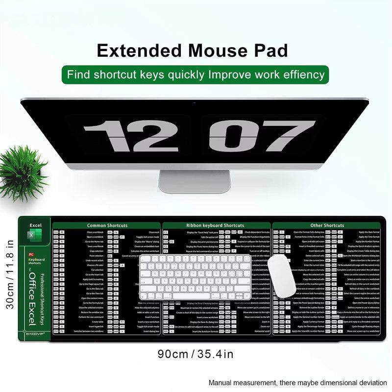 Tappetino Per Mouse E Tastiera Grande 80x30 Cm - Prato Verde Con Motivo Foglie - Base In Gomma Antiscivolo E Bordi Cuciti - Per Laptop, Lavoro E Gaming