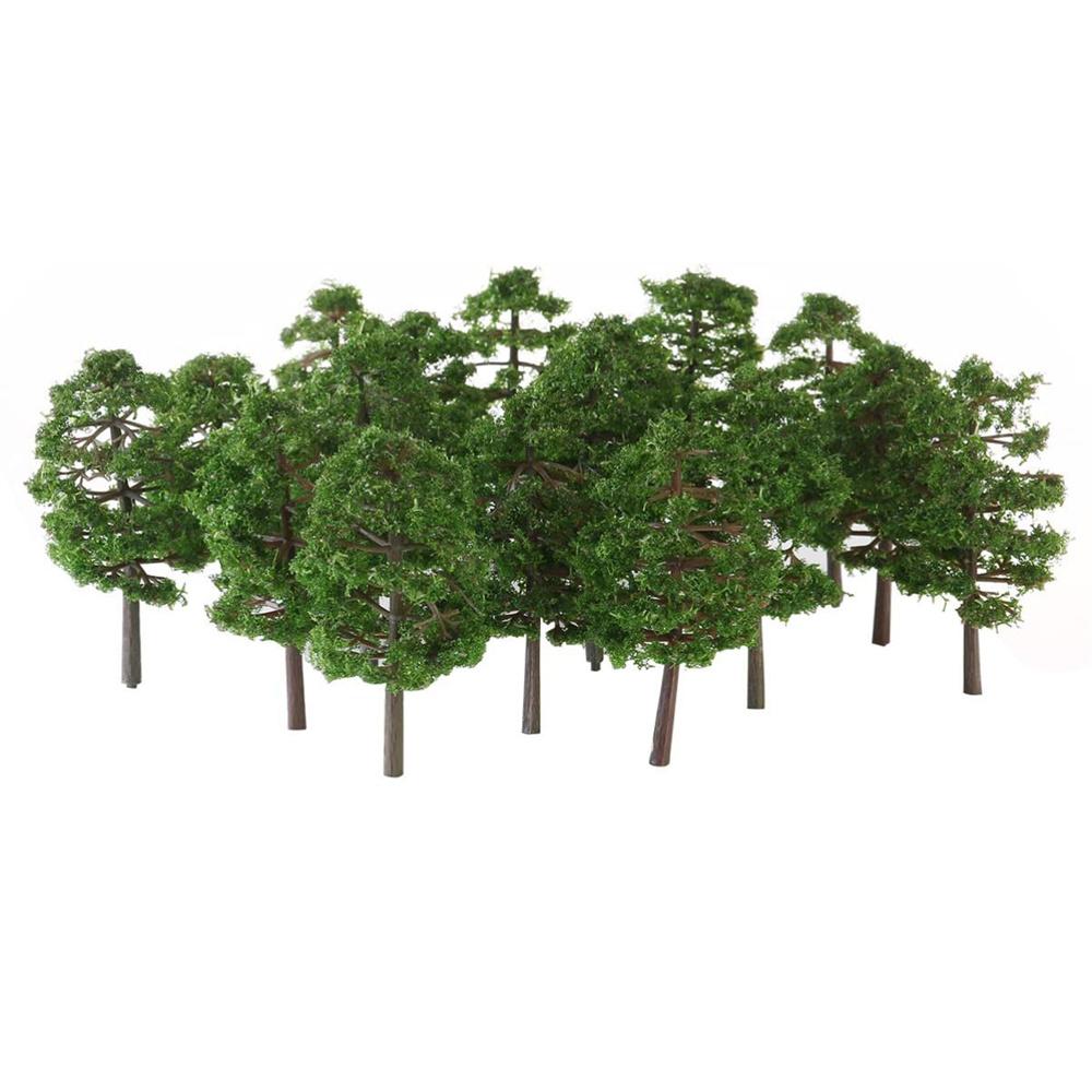 80Pcs 3.5cm HO OO Scale Model Trees Train Railroad Layout Diorama For Wargame Scenery