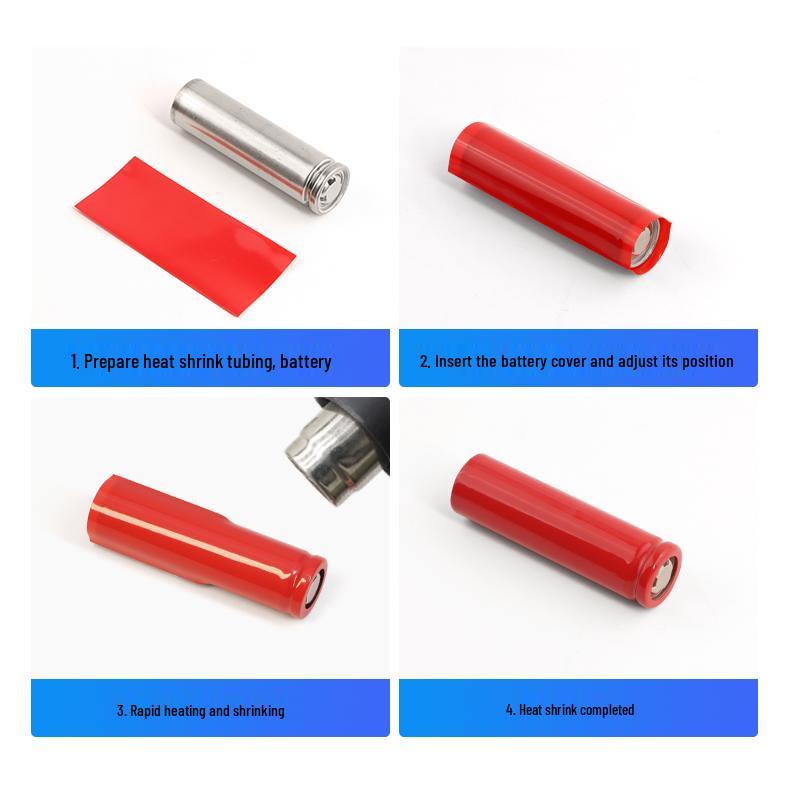 Multi-color PVC Heat Shrink Tube for 18650, 21700, 26650 Batteries - Protective Film Sleeve