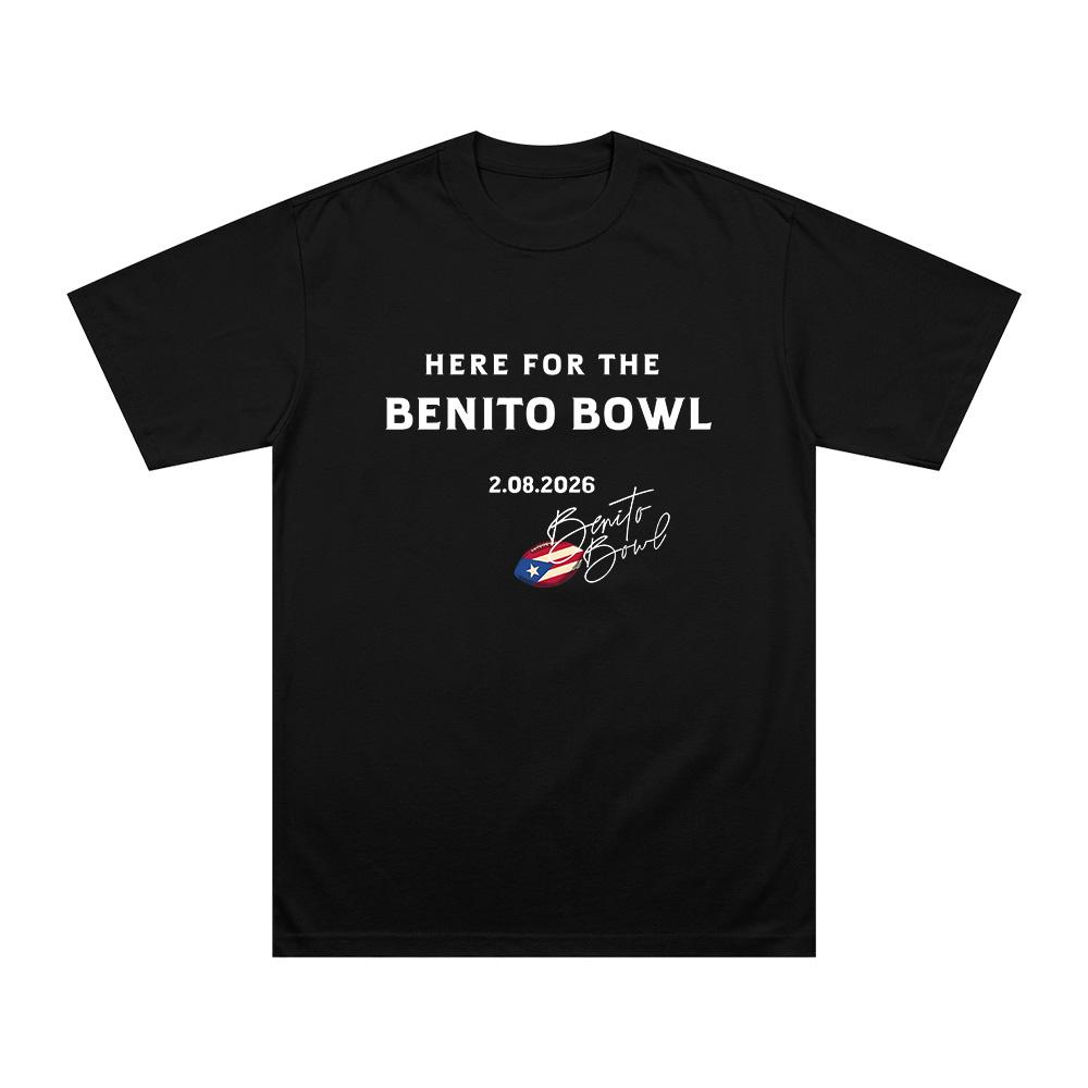 

Here for The Benito Bowl Short Sleeve TeeShirt Bad Bunny Hip Hop Music Tee Shirt Unisex High Quality Cotton Short Sleeve Clothes XS чёрный