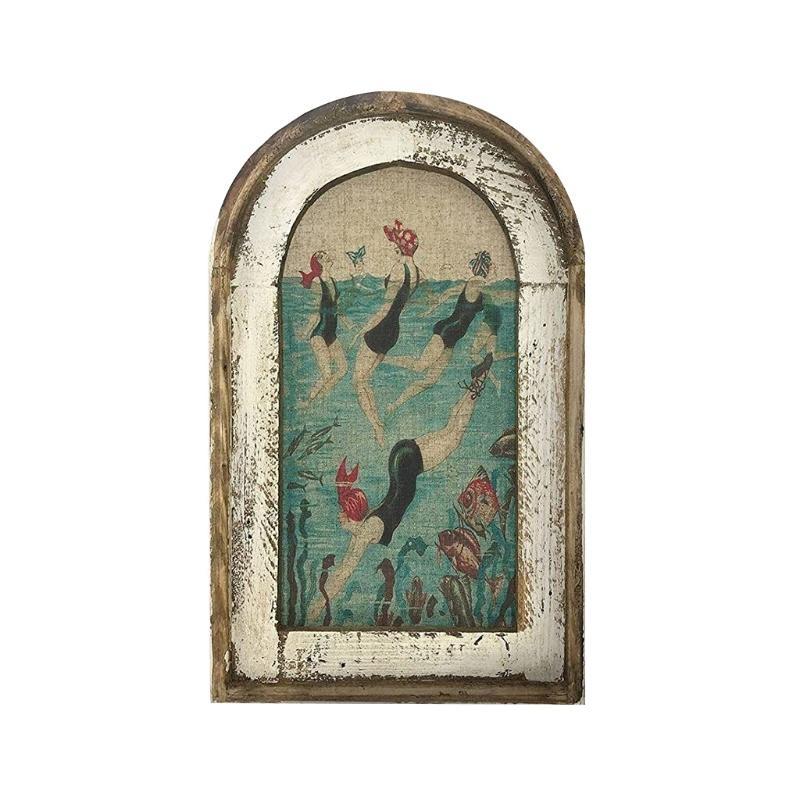 Frame Swimming Wall Art Bathroom Decoration Fake Window Hanging Sign