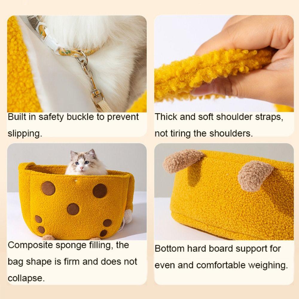 Cute Giraffe Pet Outgoing Bag Animal Shape Pet Plush Backpack Cat Transporter Bag  Winter