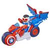 Figurine Captain America : Sam Wilson de 7,5 cm et véhicule Super Moto, Jouets de Super-héros, des 3 ans, Iron Man et Ses Amis Extra