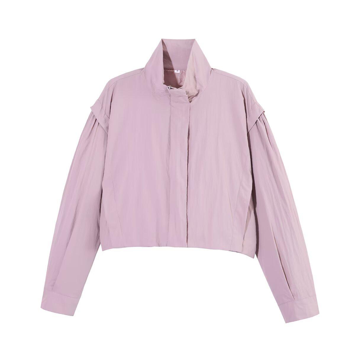 European and American style, new women s clothing, fashionable, casual, long-sleeved stand-up collar sunscreen jacket XS