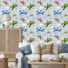 Children In Colorful Airplanes Wallpaper for Living Room and Bedroom 50x1000