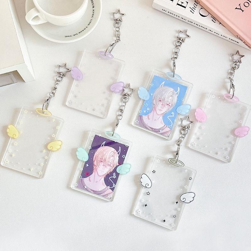 Engelsflügel Kartenhalter Niedliche Stern-Fotorahmen für 3 Zoll Kpop Fotokarte Koreanischer Stil Kartendisplay Acryl Fotokartenhalter 2025