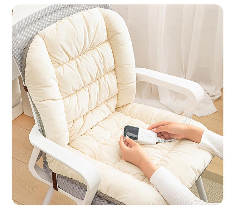 Heated Seat Cushion with Backrest and Lumbar Support for Office Chairs